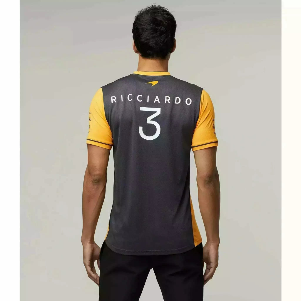 McLaren F1 Men's 2022 Daniel Ricciardo Team Replica Set Up T-Shirt - Papaya/Phantom T-shirts Gray