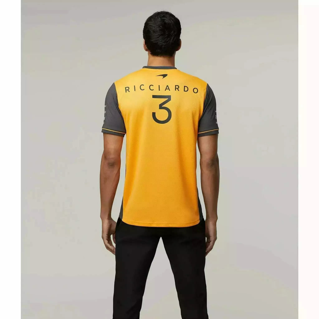 McLaren F1 Men's 2022 Daniel Ricciardo Team Replica Set Up T-Shirt - Papaya/Phantom T-shirts Gray
