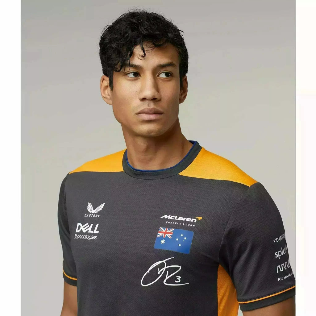 McLaren F1 Men's 2022 Daniel Ricciardo Team Replica Set Up T-Shirt - Papaya/Phantom T-shirts Dark Slate Gray