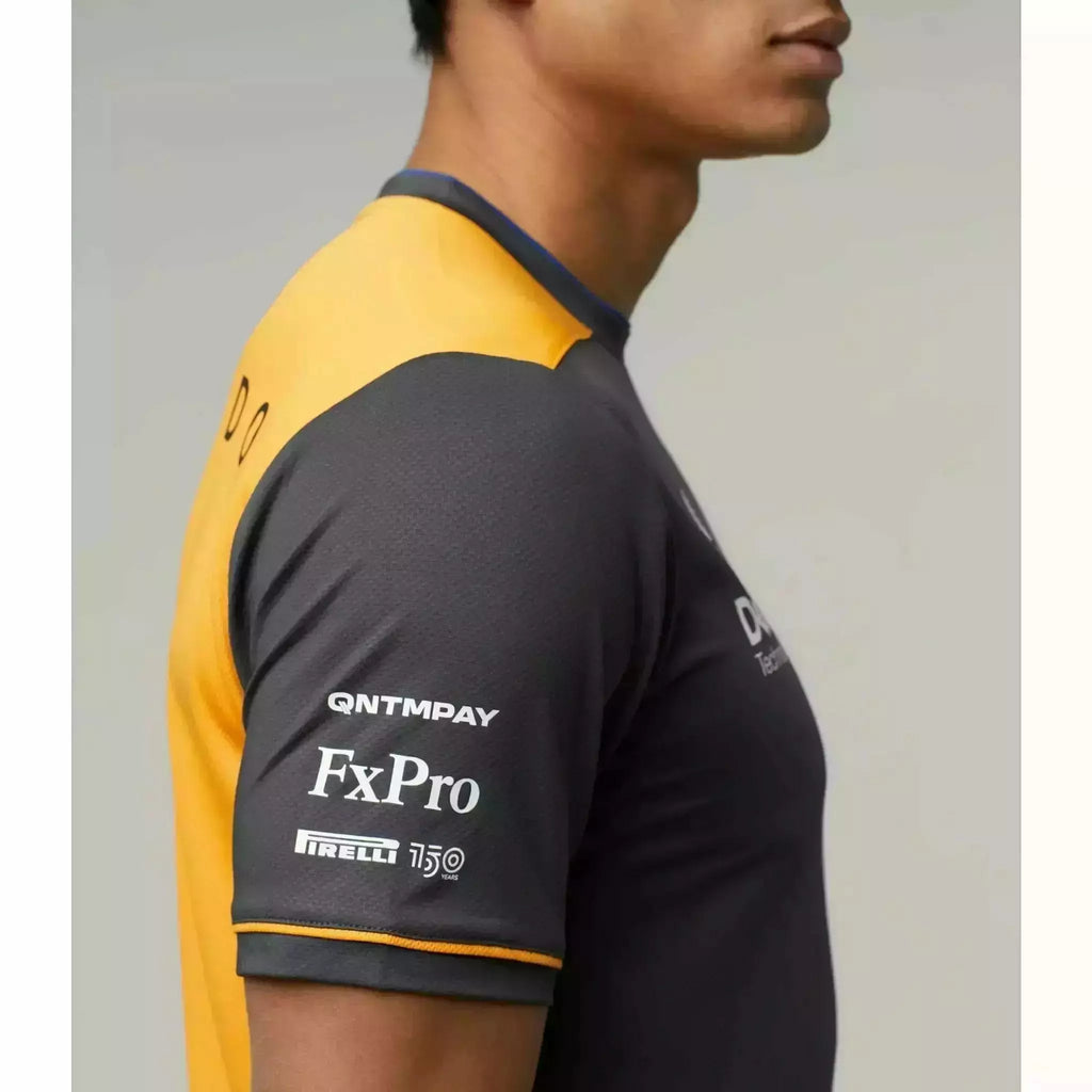 McLaren F1 Men's 2022 Daniel Ricciardo Team Replica Set Up T-Shirt - Papaya/Phantom T-shirts Gray