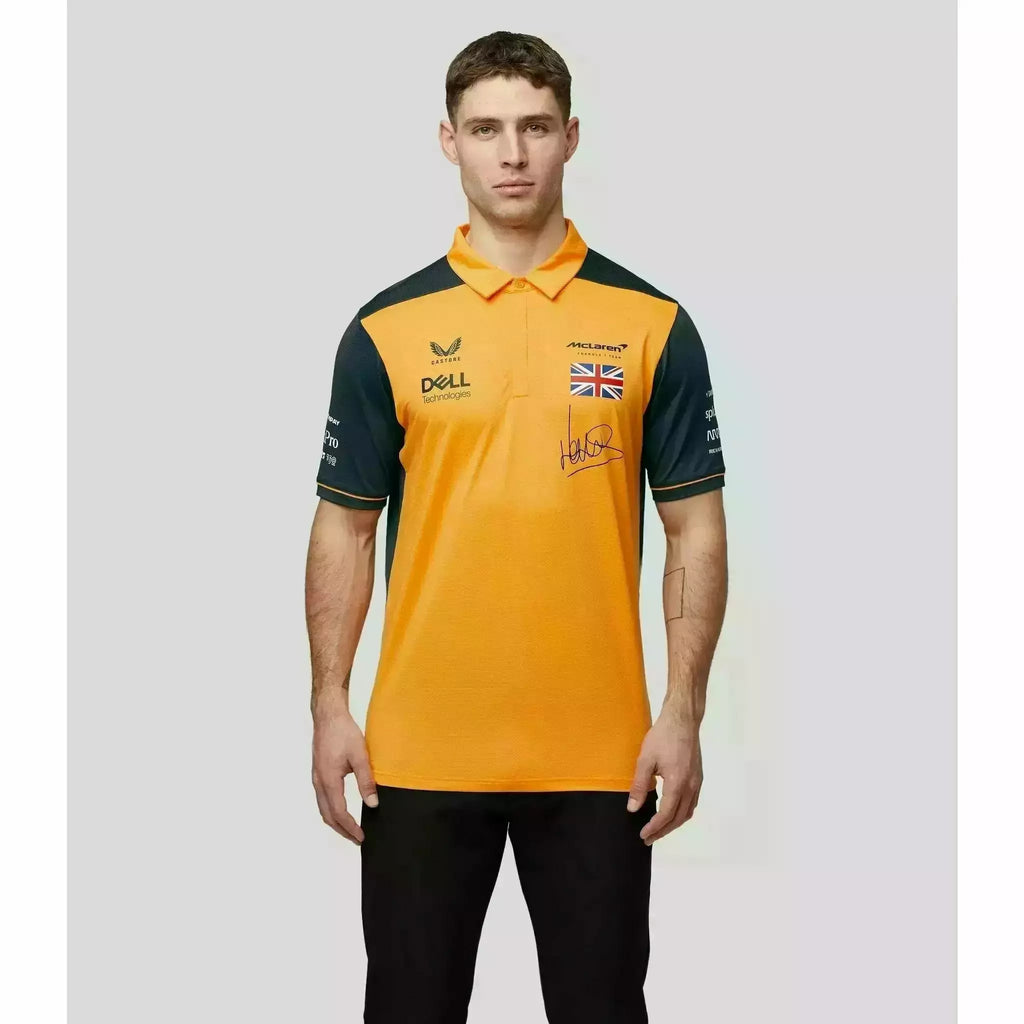 McLaren F1 Men's 2022 Lando Norris Team Drivers Polo Shirt - Papaya/Phantom Polos Light Gray