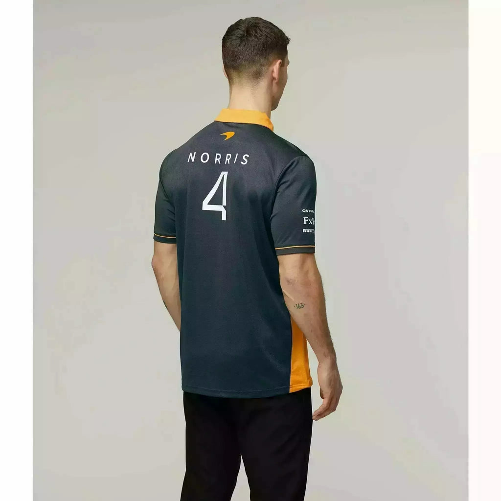 McLaren F1 Men's 2022 Lando Norris Team Drivers Polo Shirt - Papaya/Phantom Polos Gray