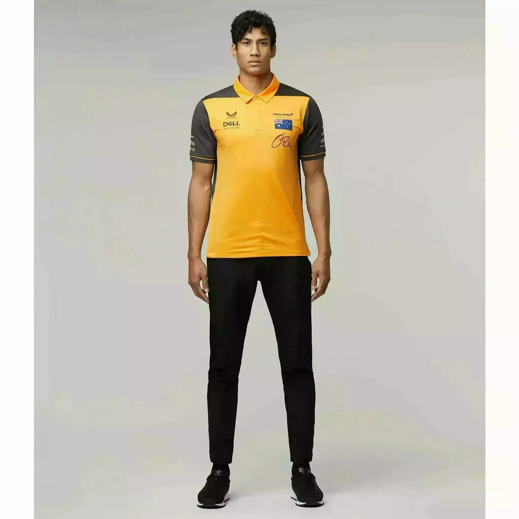 McLaren F1 Men's 2022 Daniel Ricciardo Team Drivers Polo Shirt - Papaya/Phantom Polos Gray