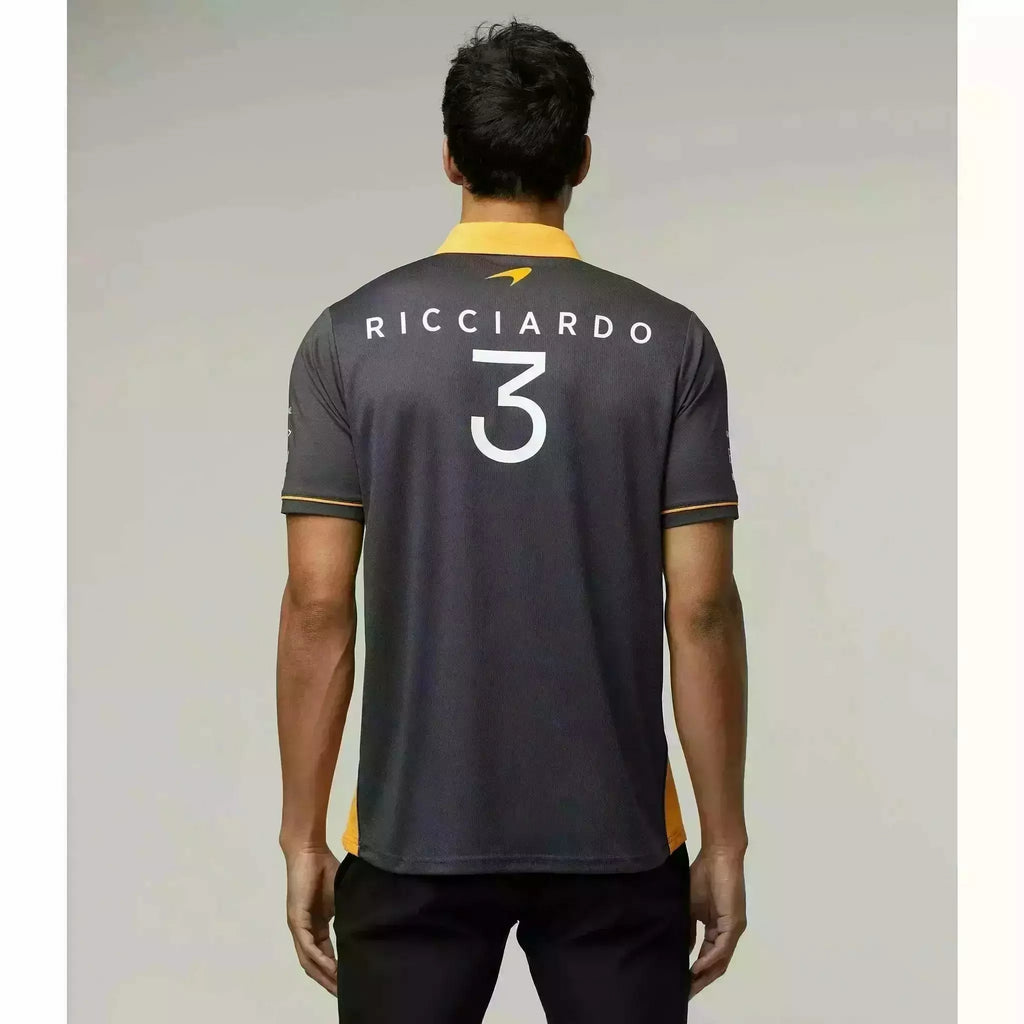 McLaren F1 Men's 2022 Daniel Ricciardo Team Drivers Polo Shirt - Papaya/Phantom Polos Gray