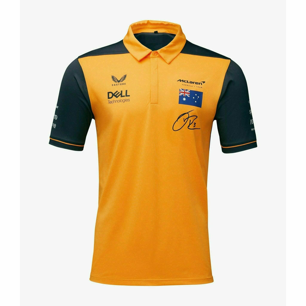 McLaren F1 Kids 2022 Daniel Ricciardo Drivers Polo Shirt- Youth Papaya/Phantom Polos White Smoke