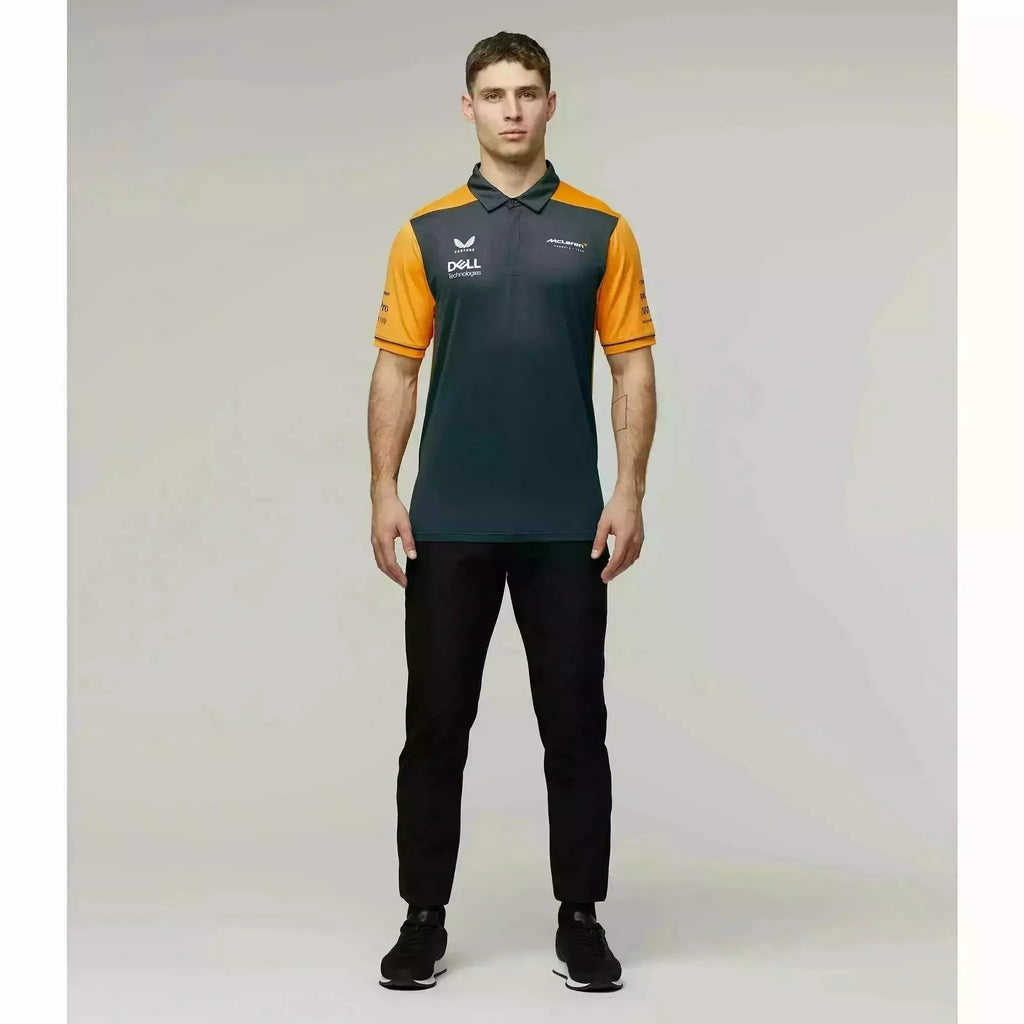 McLaren F1 Men's 2022 Team Polo Shirt - Papaya/Phantom Polos Gray