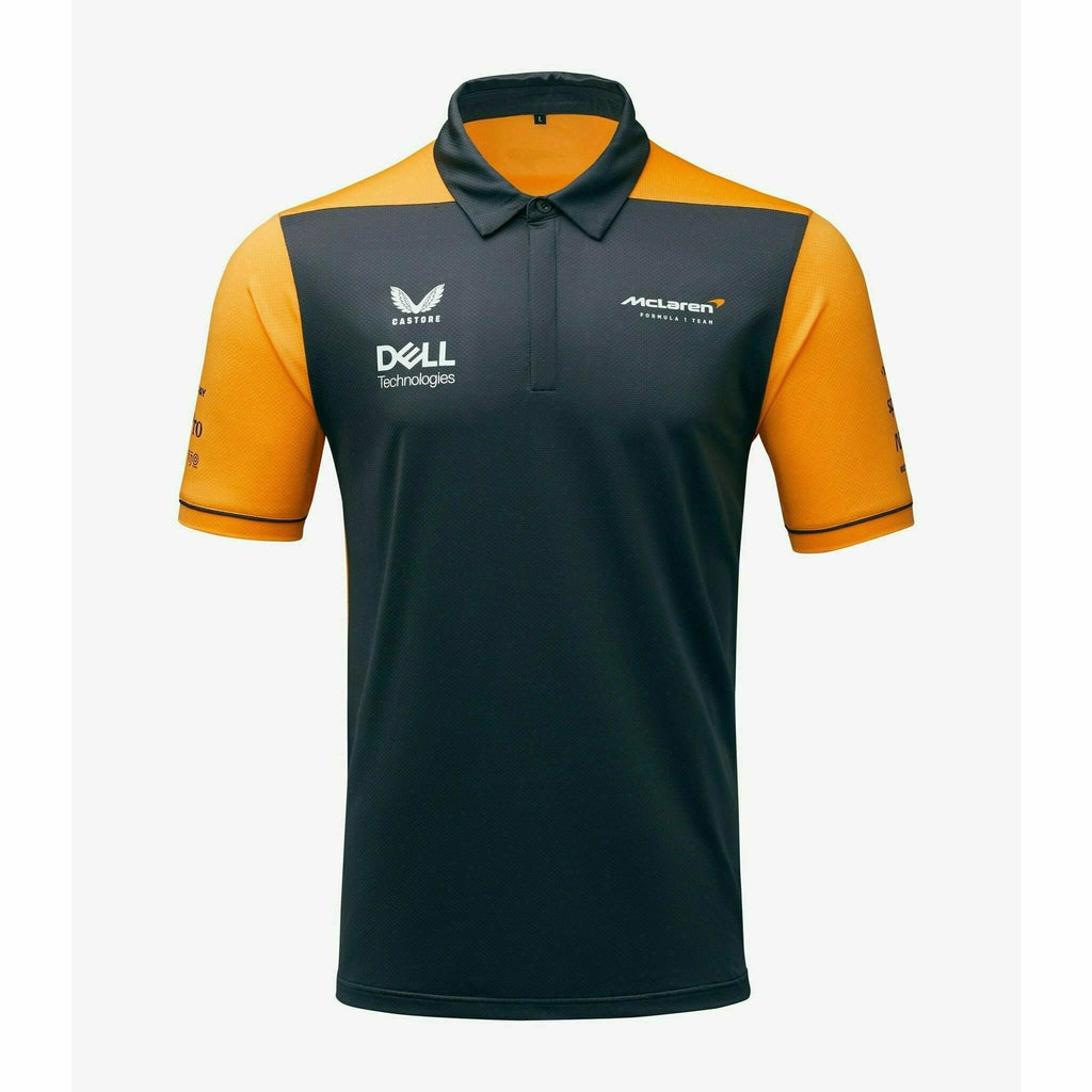 McLaren F1 Men's 2022 Team Polo Shirt - Papaya/Phantom Polos White Smoke