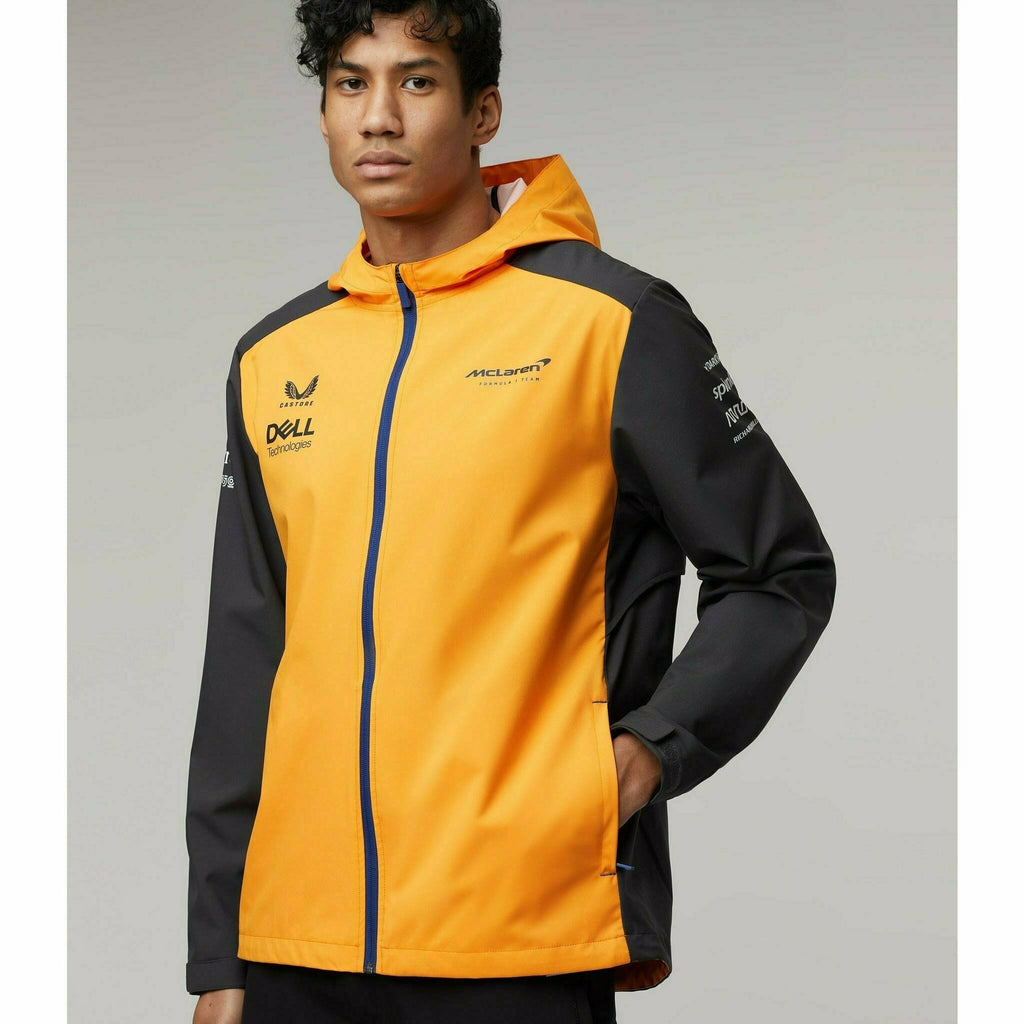McLaren F1 Men's 2022 Team Water Resistant Jacket- Papaya Jackets Gray