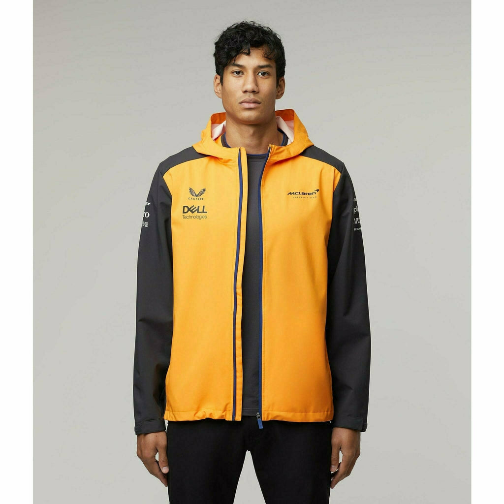 McLaren F1 Men's 2022 Team Water Resistant Jacket- Papaya Jackets Gray