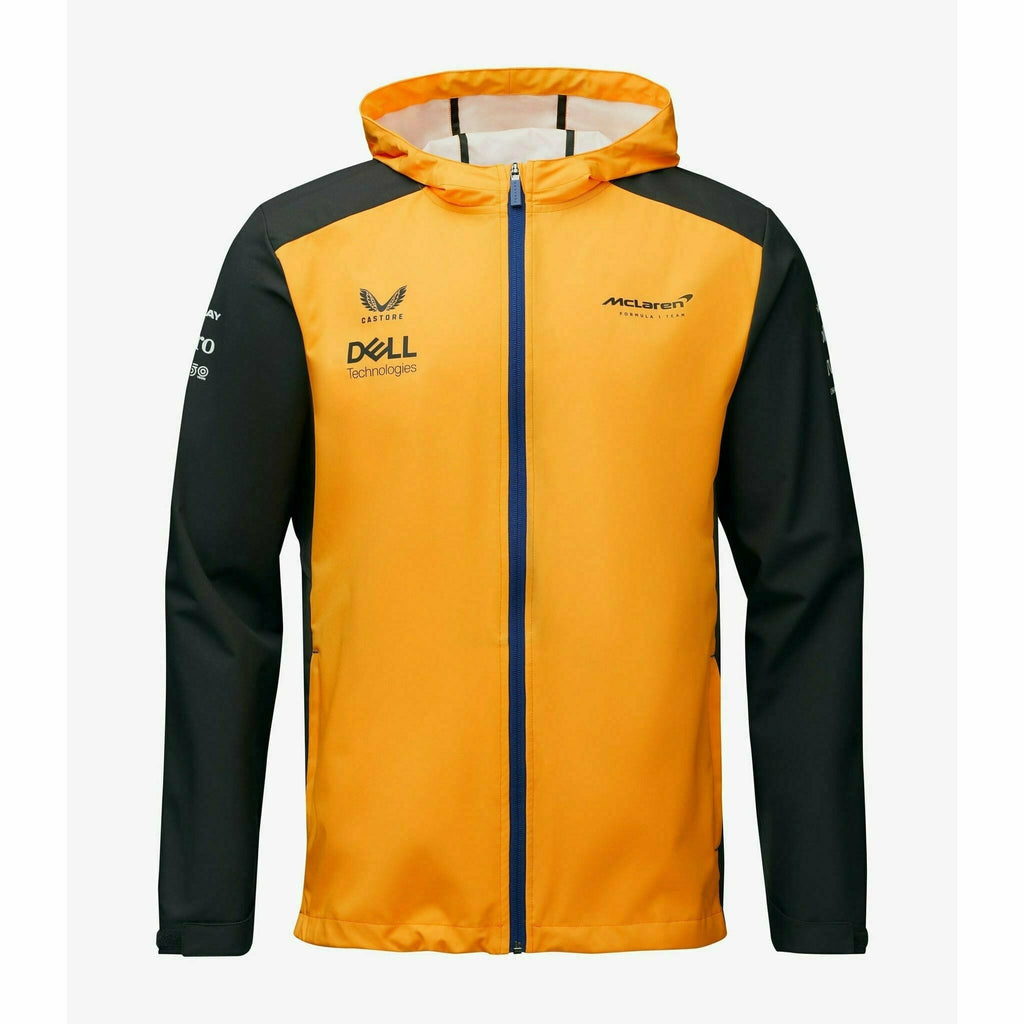 McLaren F1 Men's 2022 Team Water Resistant Jacket- Papaya Jackets White Smoke