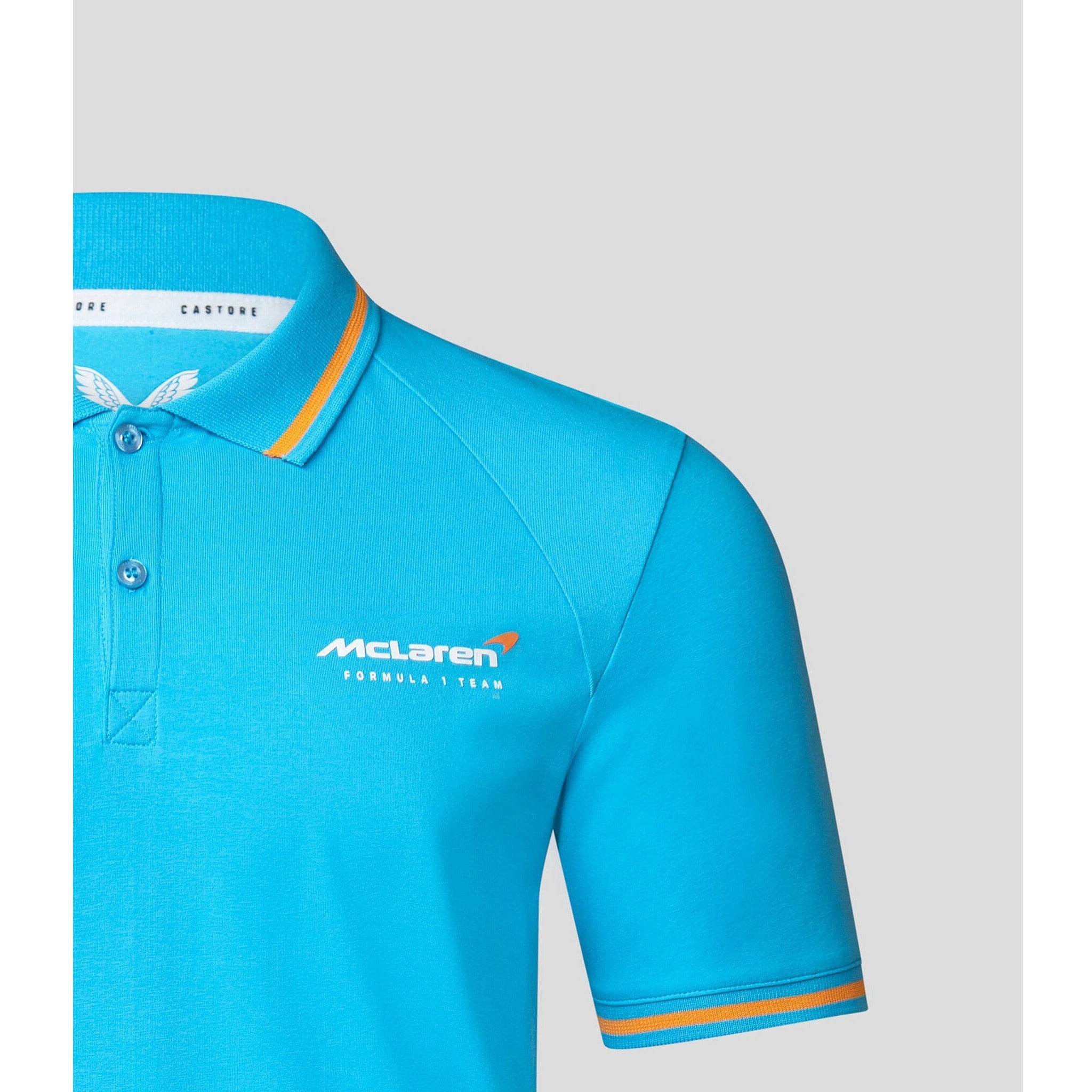 McLaren F1 Men's Lifestyle Polo Shirt- Black/Gray/Blue/White Polos Dark Turquoise