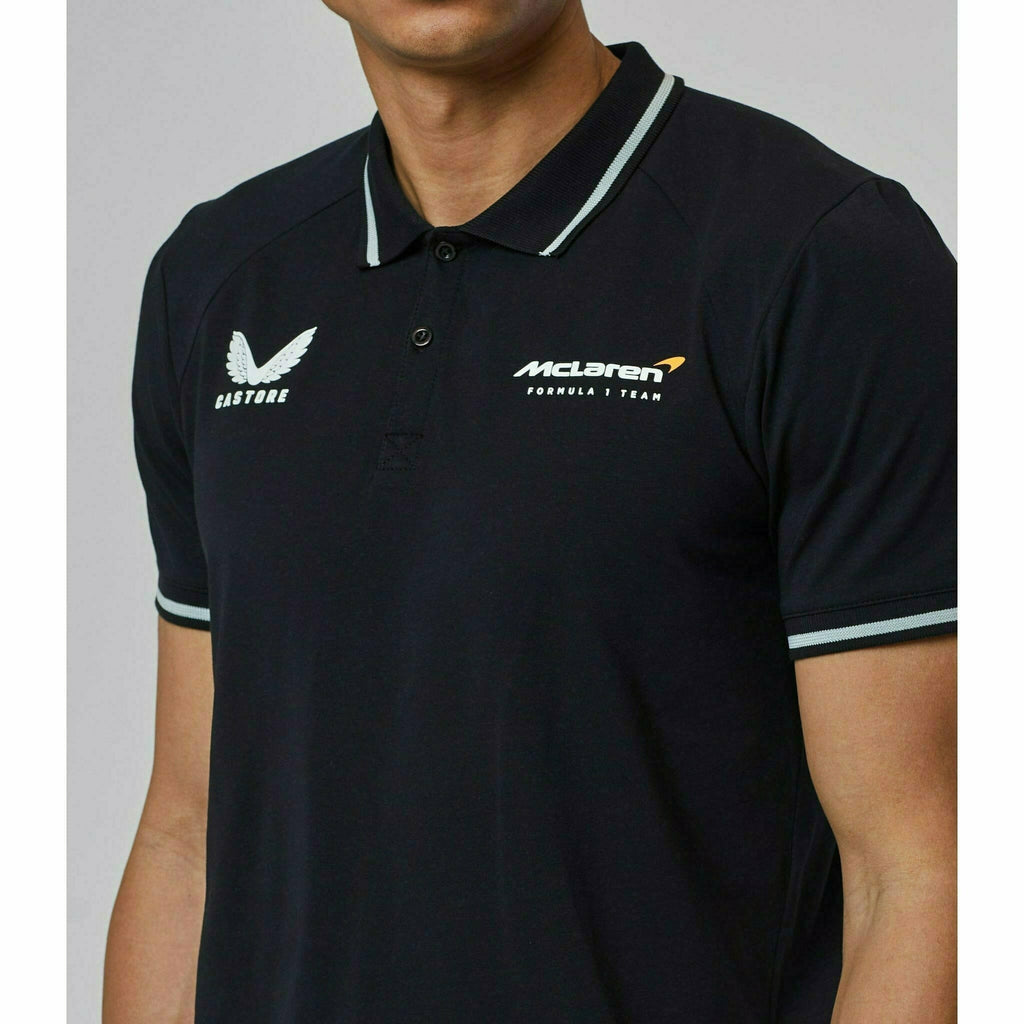 McLaren F1 Men's Lifestyle Polo Shirt- Black/Gray/Blue/White Polos Black