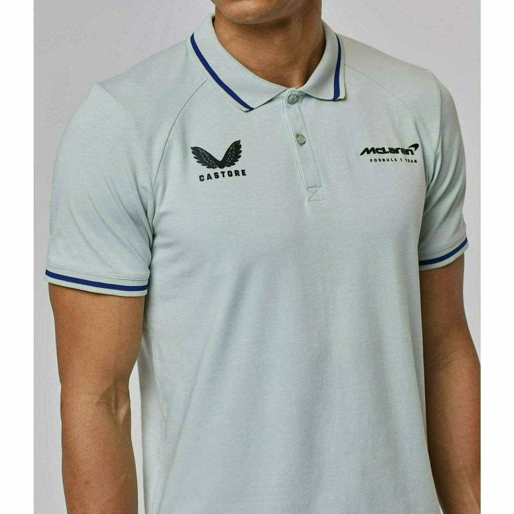 McLaren F1 Men's Lifestyle Polo Shirt- Black/Gray/Blue/White Polos Gray