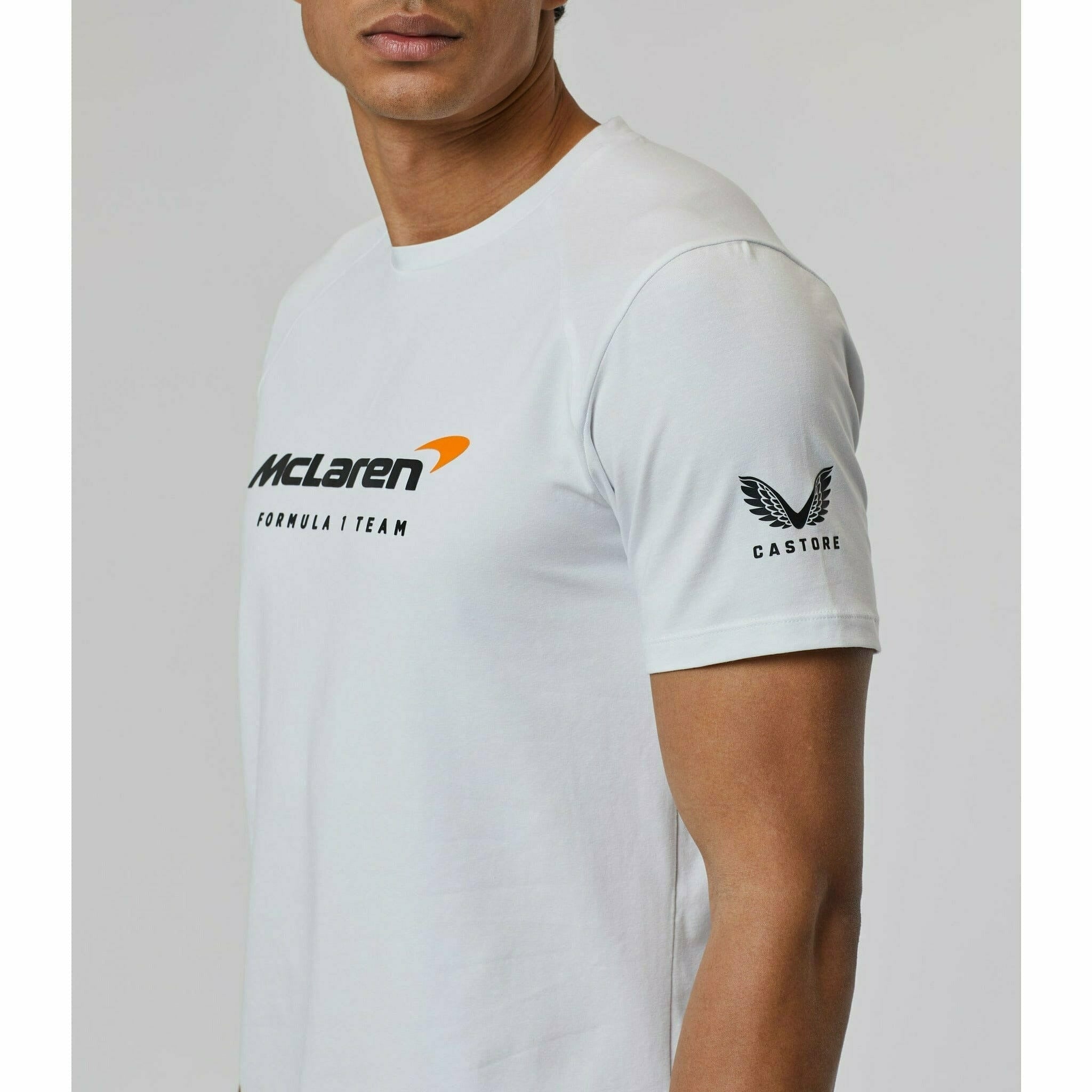 McLaren F1 Men's Lifestyle T-Shirt- Black/Dark Gray/Light Gray/Papaya/Blue/White T-shirts Light Gray