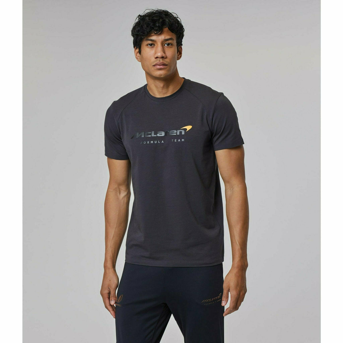McLaren F1 Men's Lifestyle T-Shirt- Black/Dark Gray/Light Gray/Papaya/Blue/White T-shirts Gray