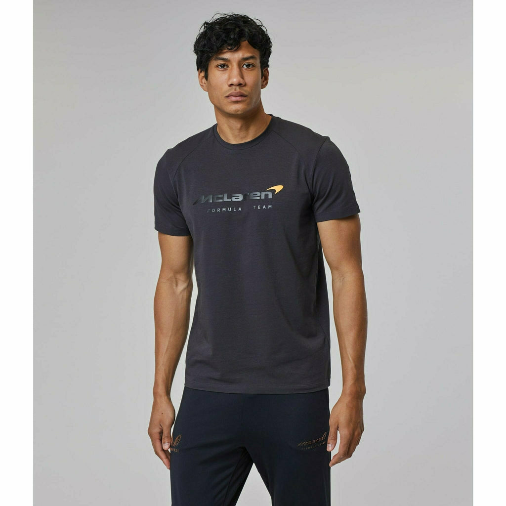 McLaren F1 Men's Lifestyle T-Shirt- Black/Dark Gray/Light Gray/Papaya/Blue/White T-shirts Gray