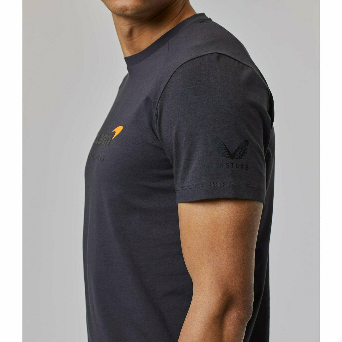 McLaren F1 Men's Lifestyle T-Shirt- Black/Dark Gray/Light Gray/Papaya/Blue/White T-shirts Gray