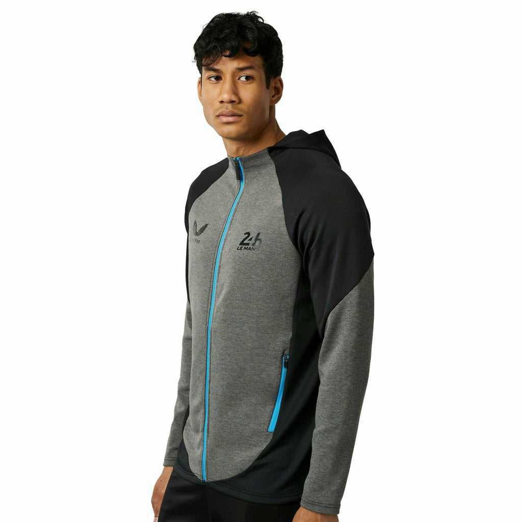 Le Mans 24 Hours Men's Castore Full Zip Small Logo Hoodie Sweatshirt - Gray Hoodies Dark Slate Gray