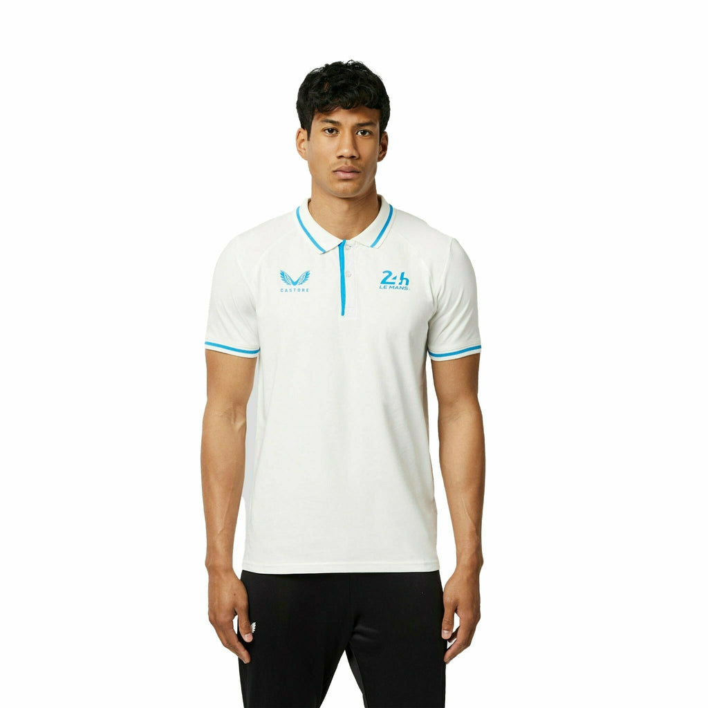 Le Mans 24 Hours Men's Castore Heritage Small Logo Polo Shirt - Navy/White Polos Black