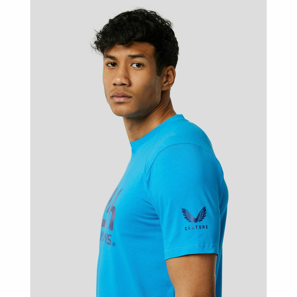 Le Mans 24 Hours Men's Castore Heritage Large Logo T-Shirt - Blue/Navy/White T-shirts Dark Cyan