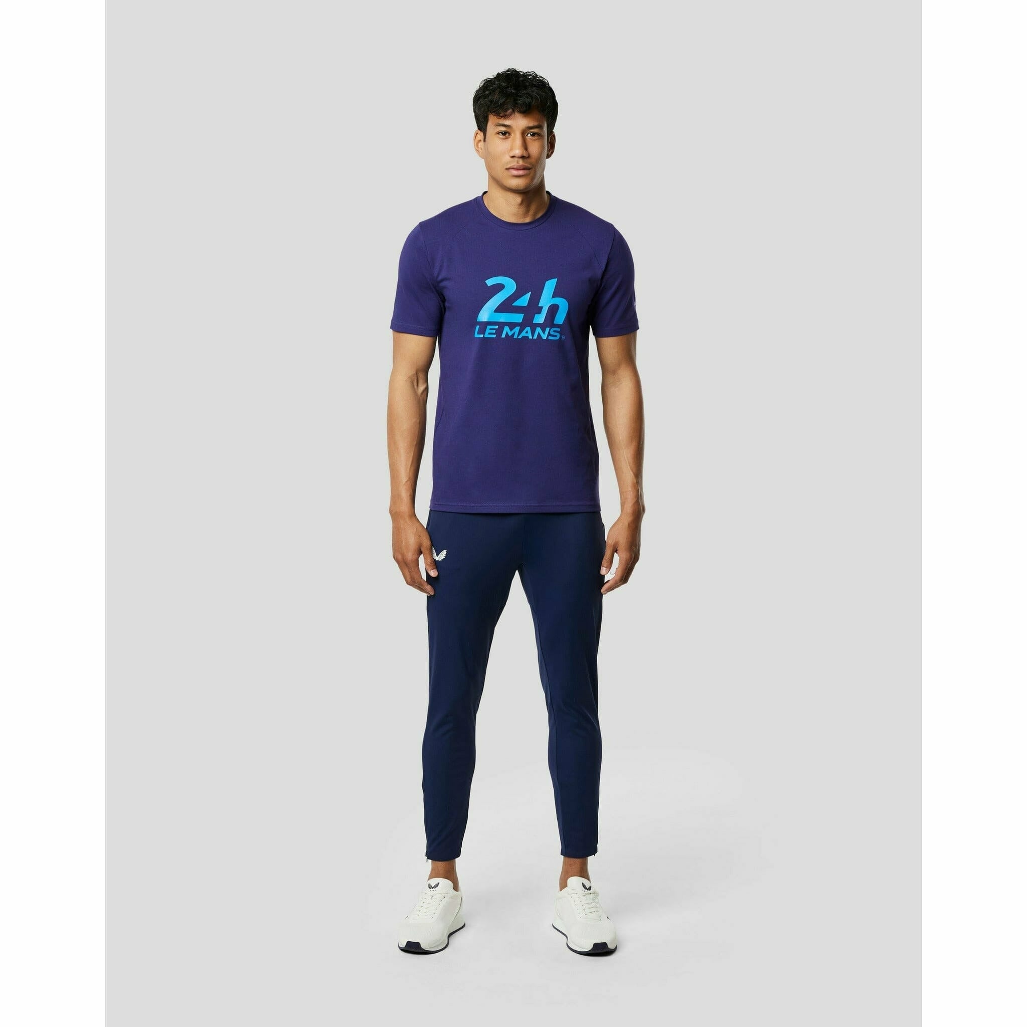 Le Mans 24 Hours Men's Castore Heritage Large Logo T-Shirt - Blue/Navy/White T-shirts Light Gray