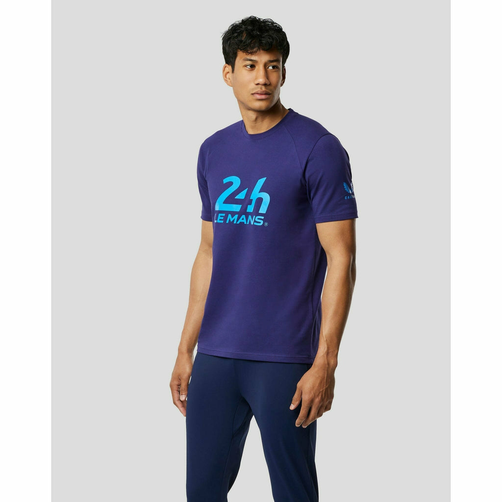 Le Mans 24 Hours Men's Castore Heritage Large Logo T-Shirt - Blue/Navy/White T-shirts Dark Slate Gray
