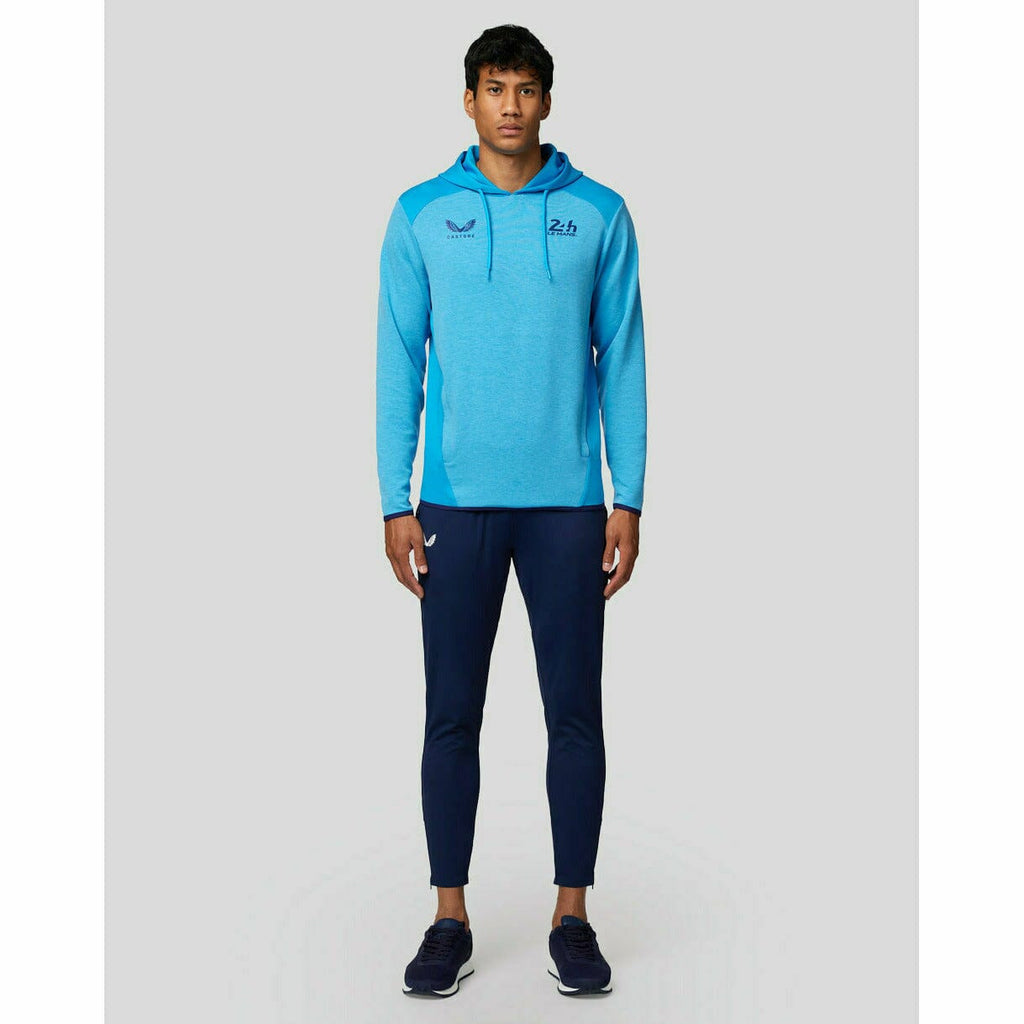 Le Mans 24 Hours Men's Castore Small Logo Hoodie Sweatshirt - Blue Hoodies Light Gray