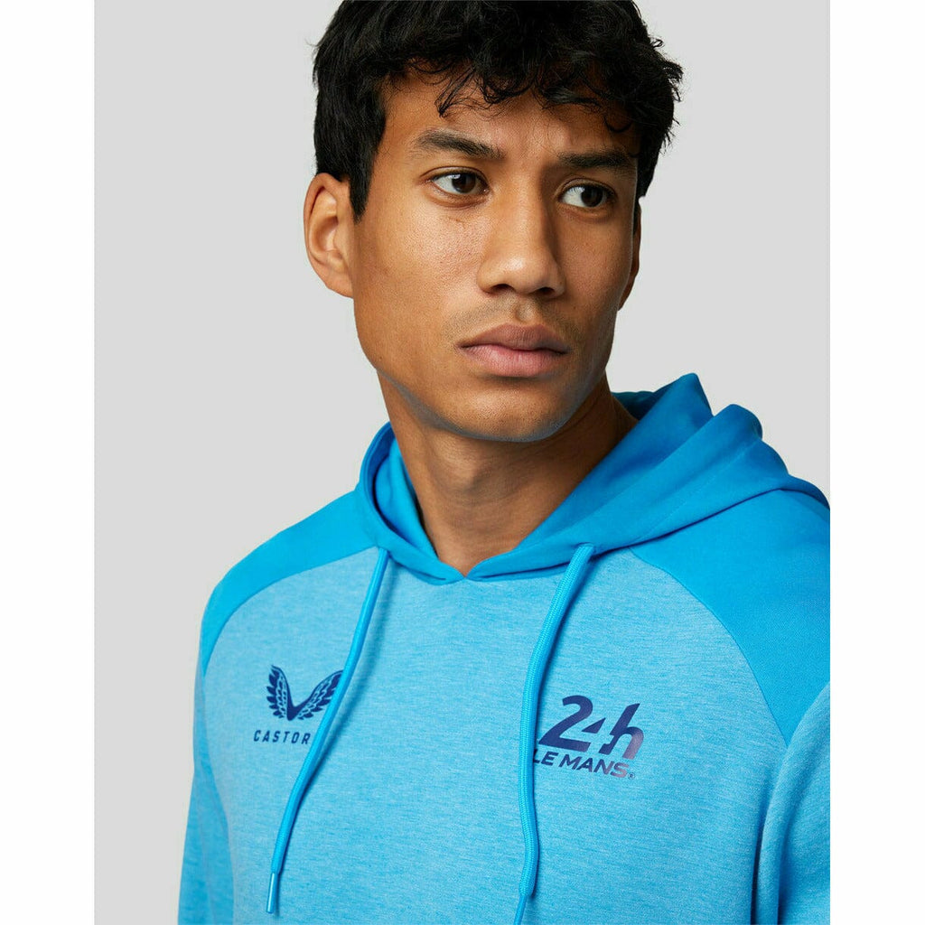 Le Mans 24 Hours Men's Castore Small Logo Hoodie Sweatshirt - Blue Hoodies Light Gray