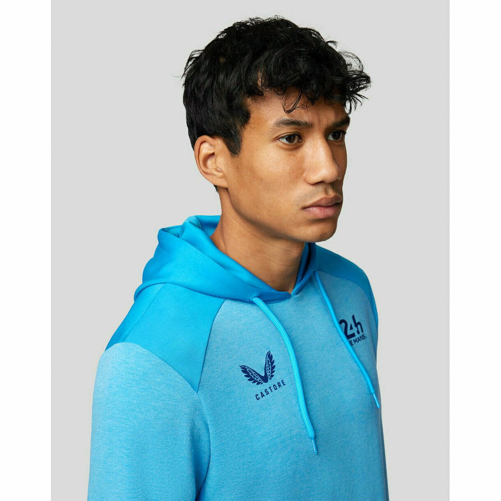 Le Mans 24 Hours Men's Castore Small Logo Hoodie Sweatshirt - Blue Hoodies Light Gray