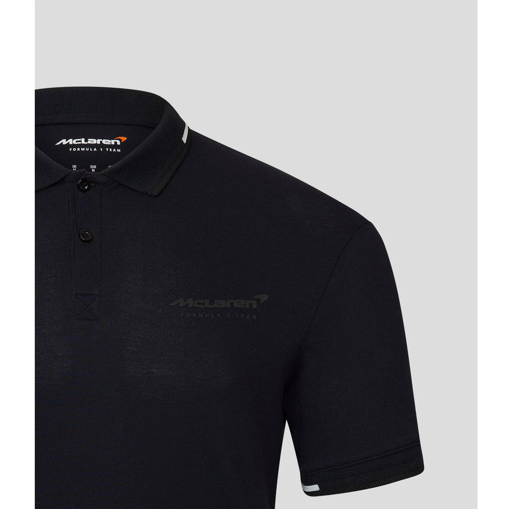 McLaren F1 Men's Core Essentials Small Logo Polo Shirt -Papaya/Vega Blue/Phantom/White/Black Polos Light Gray