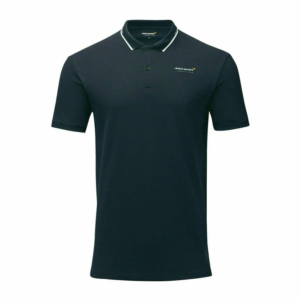 McLaren F1 Men's Core Essentials Small Logo Polo Shirt -Papaya/Vega Blue/Phantom/White/Black Polos Dark Slate Gray