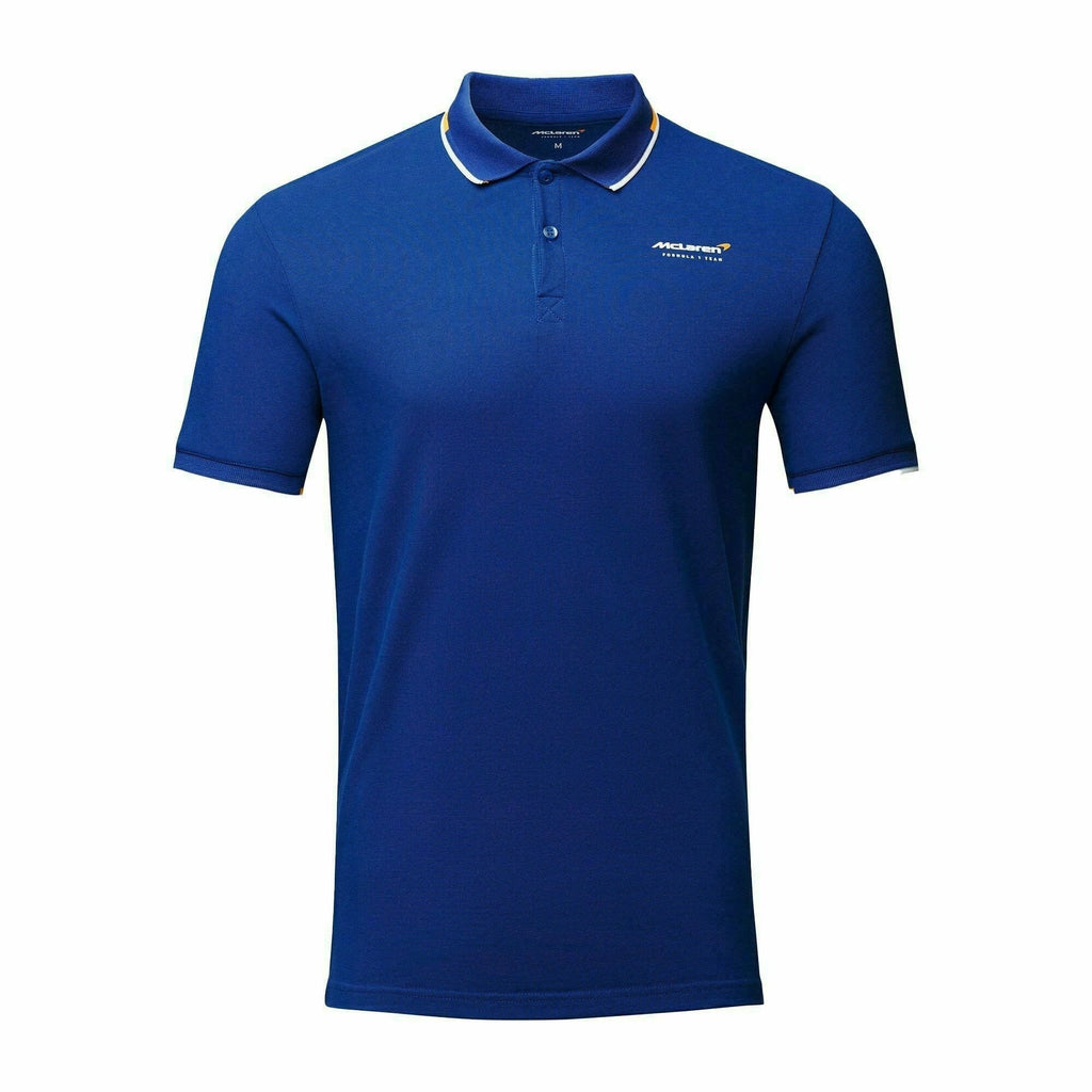 McLaren F1 Men's Core Essentials Small Logo Polo Shirt -Papaya/Vega Blue/Phantom/White/Black Polos Midnight Blue