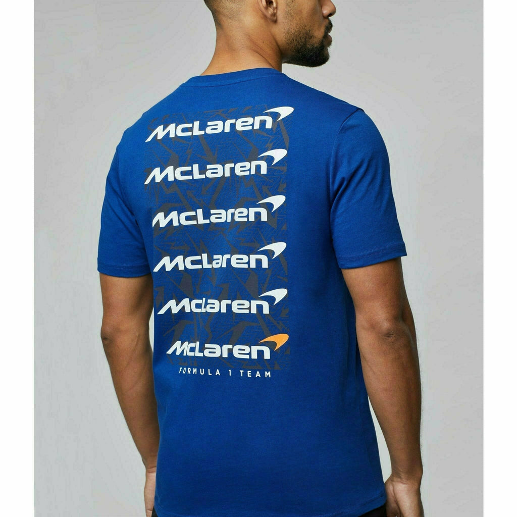 McLaren F1 Men's Small Speedmark Logo T-Shirt -Papaya/Vega Blue/Phantom T-shirts Gray