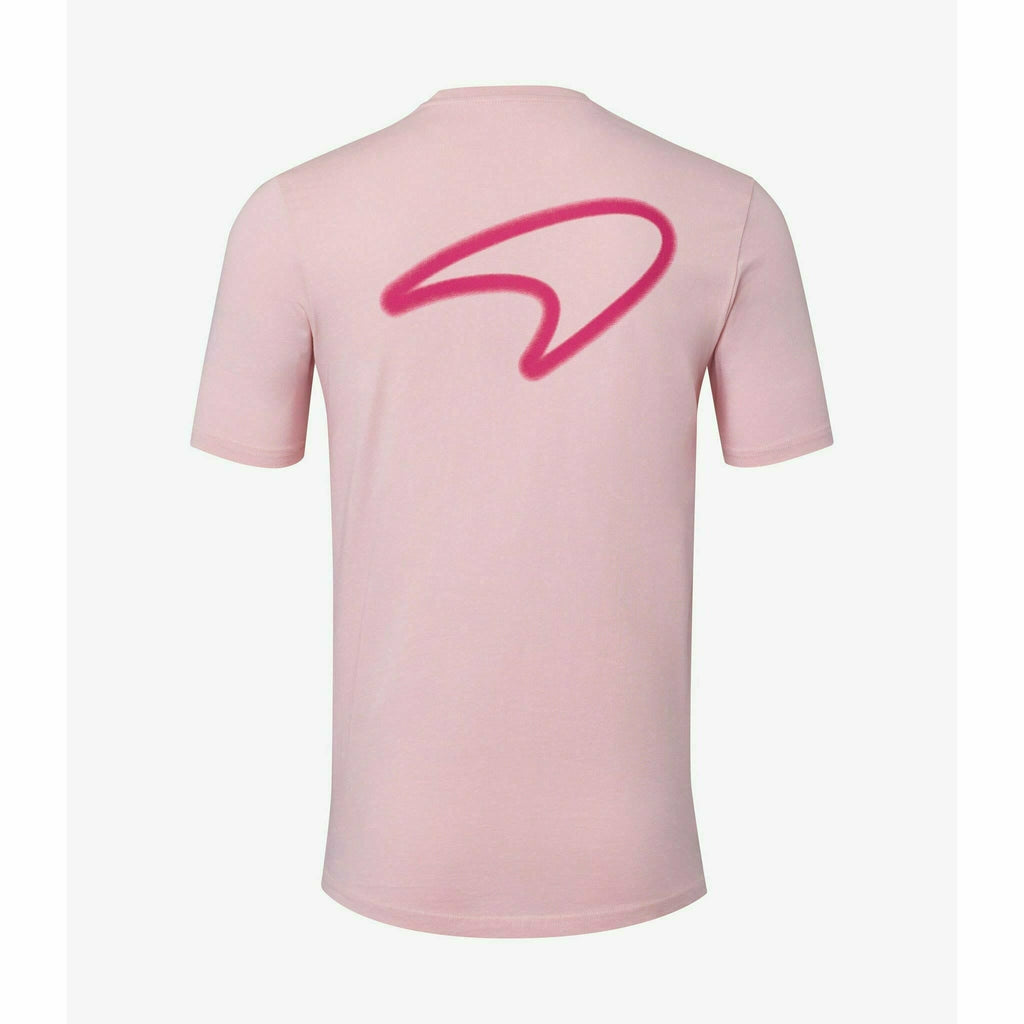 McLaren F1 Women's Miami Neon Graphic T-Shirt-White/Vice Blue/Beetroot Purple/Crystal Rose T-shirts Misty Rose