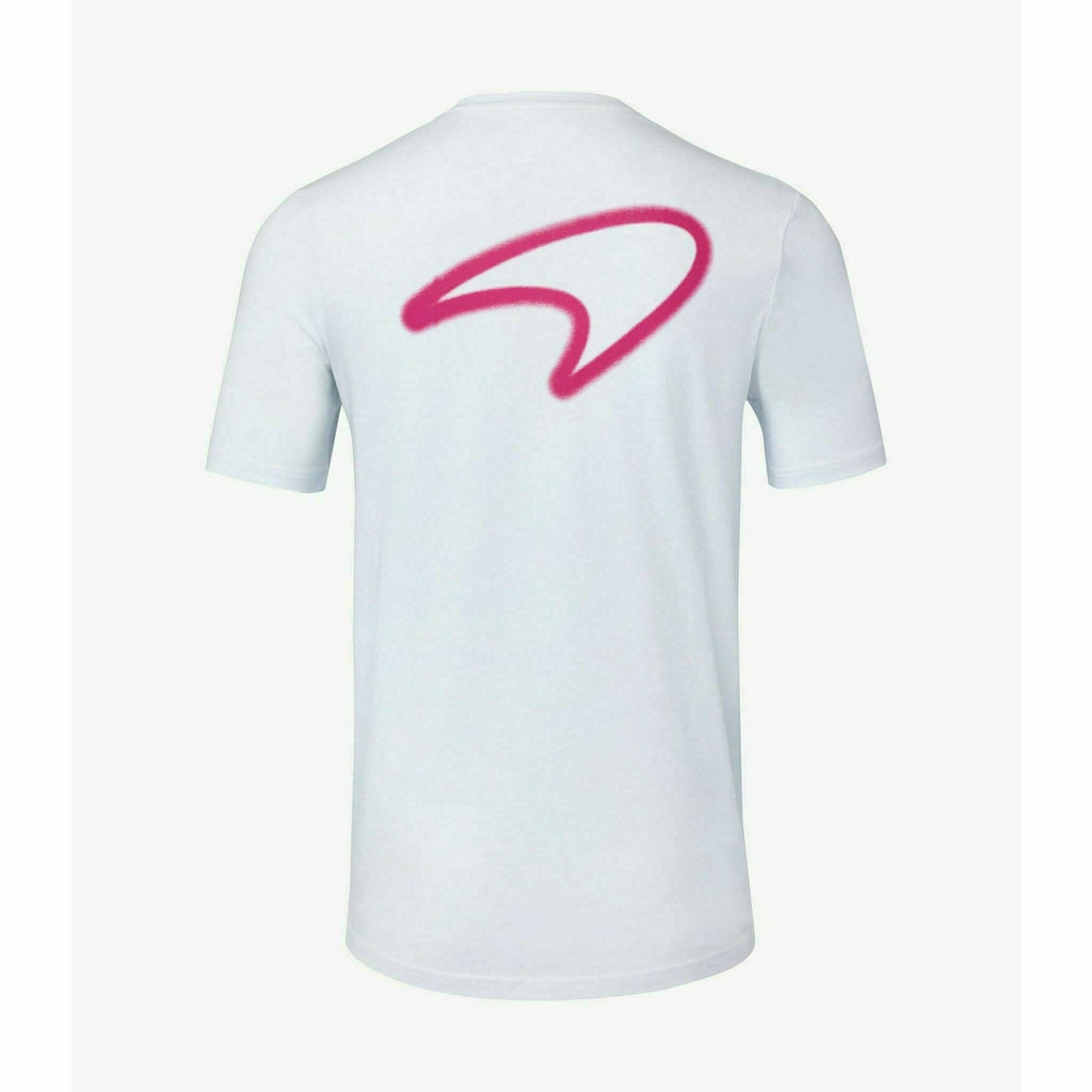 McLaren F1 Men's Miami Neon Graphic T-Shirt-Black/White/Vice Blue/Beetroot Purple/Crystal Rose/Aqua Sky T-shirts Lavender