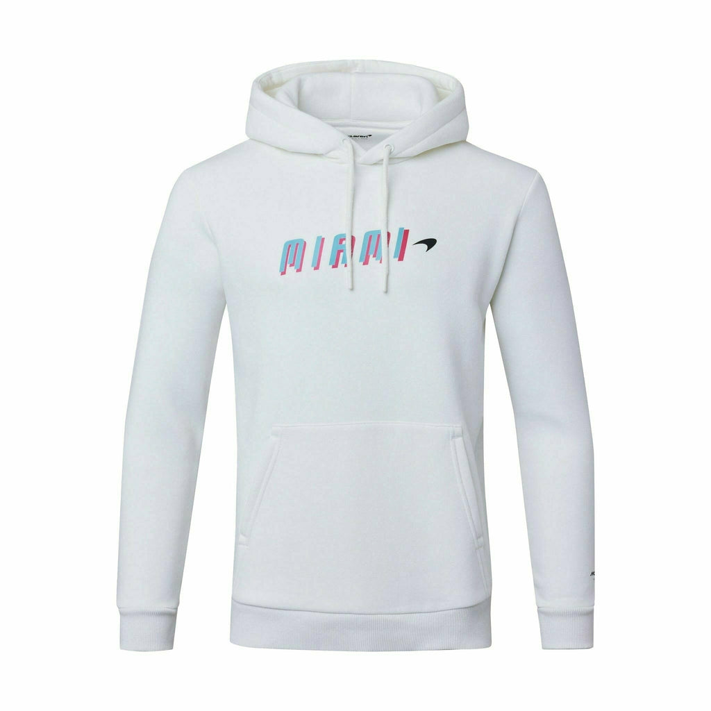 McLaren F1 Men's Miami Neon Graphic Hoodie -Black/White/Vice Blue/Beetroot Purple Hoodies Light Gray