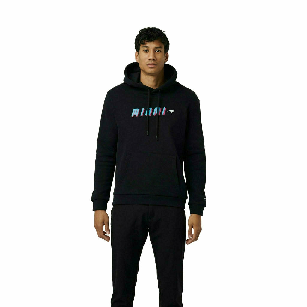 McLaren F1 Men's Miami Neon Graphic Hoodie -Black/White/Vice Blue/Beetroot Purple Hoodies Black