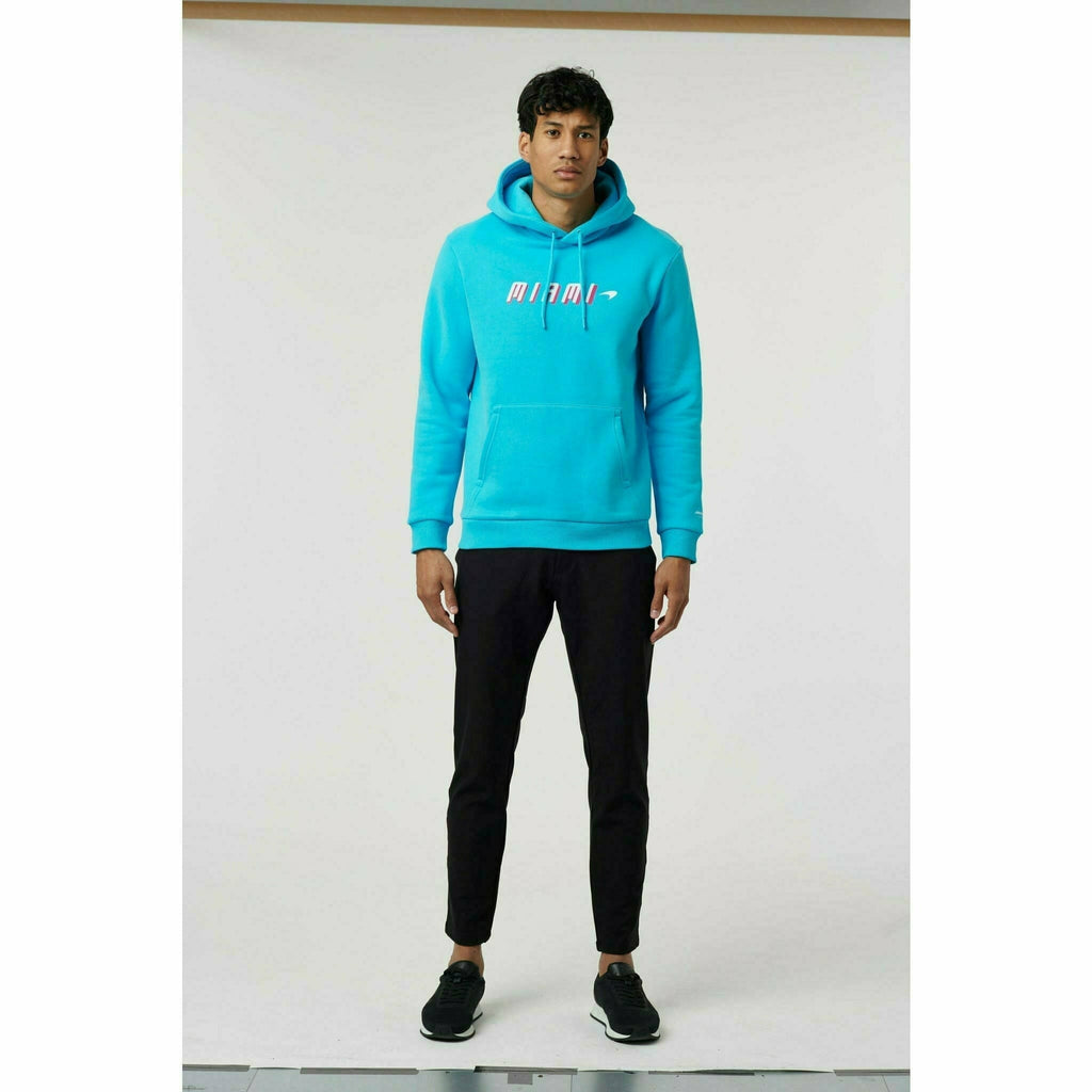 McLaren F1 Men's Miami Neon Graphic Hoodie -Black/White/Vice Blue/Beetroot Purple Hoodies Light Gray