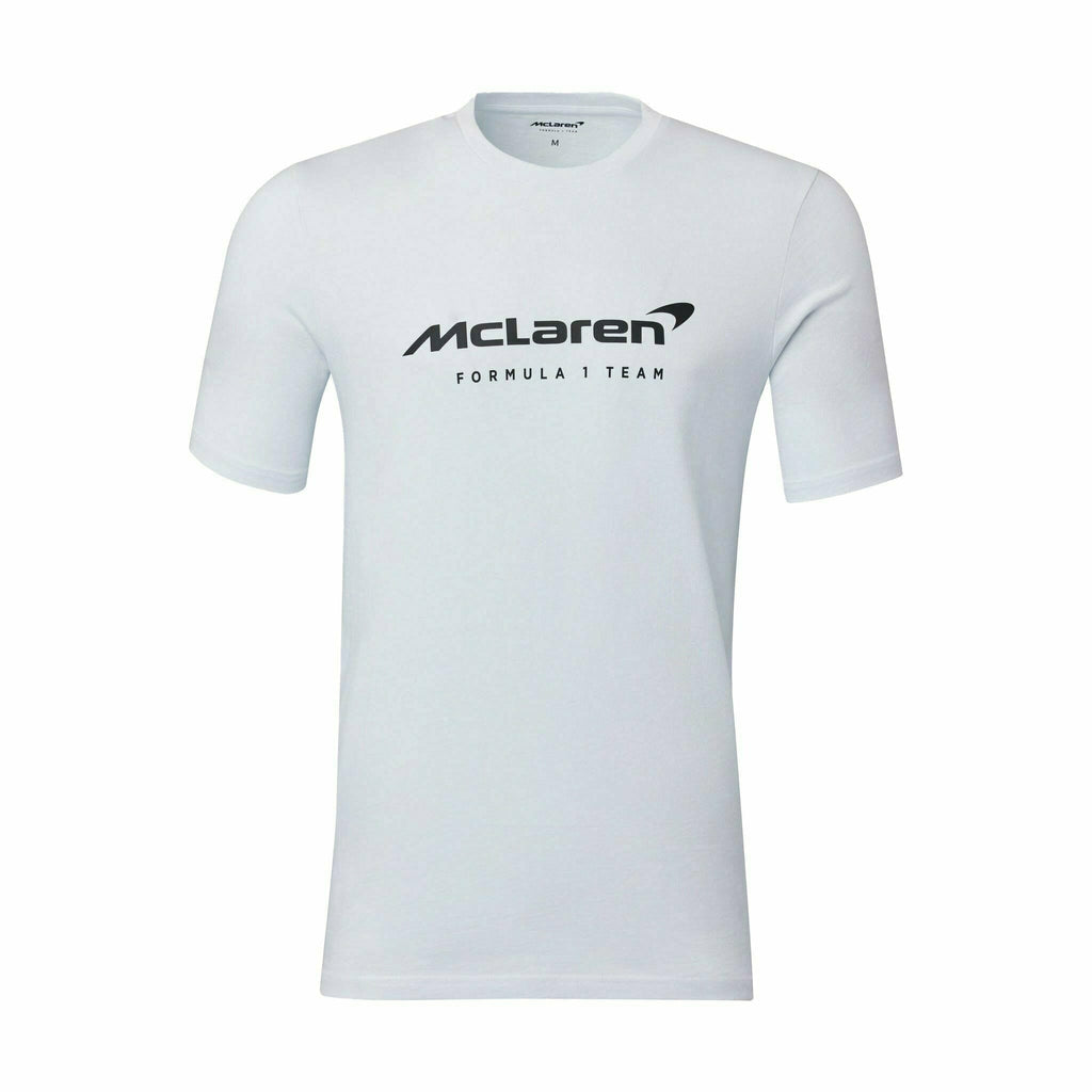 McLaren F1 Men's Miami Neon Logo T-Shirt-Black/White/Vice Blue/Beetroot Purple T-shirts Light Gray