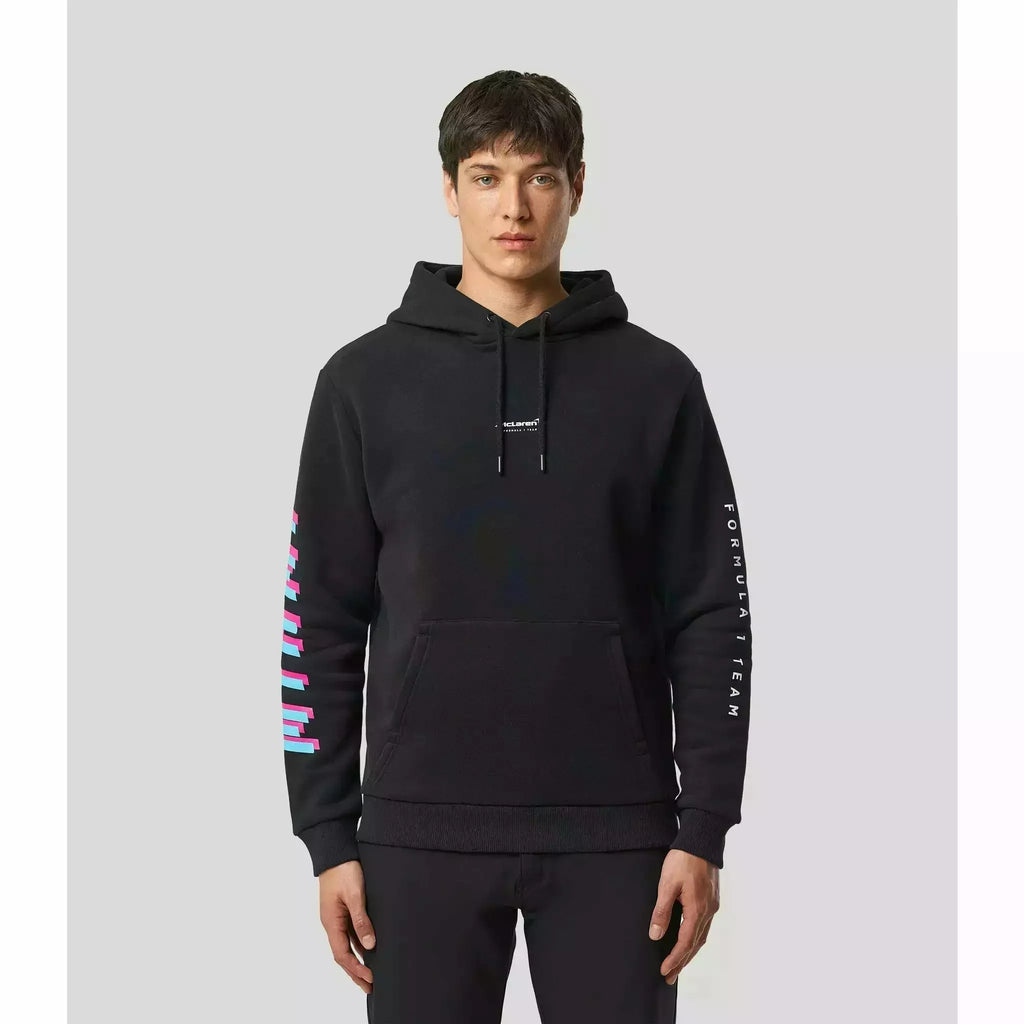 McLaren F1 Men's Miami Neon Logo Hoodie -Black/Vice Blue/Aqua Sky Hoodies Dark Slate Gray