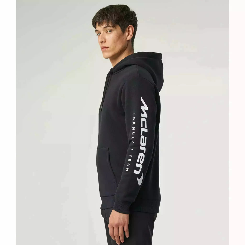 McLaren F1 Men's Miami Neon Logo Hoodie -Black/Vice Blue/Aqua Sky Hoodies Light Gray