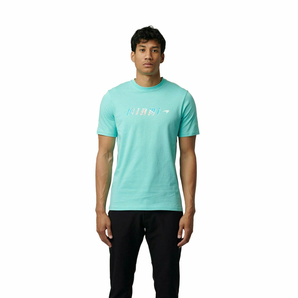 McLaren F1 Men's Miami Palm Graphic T-Shirt-Black/Aqua Sky/Crystal Rose T-shirts Sky Blue