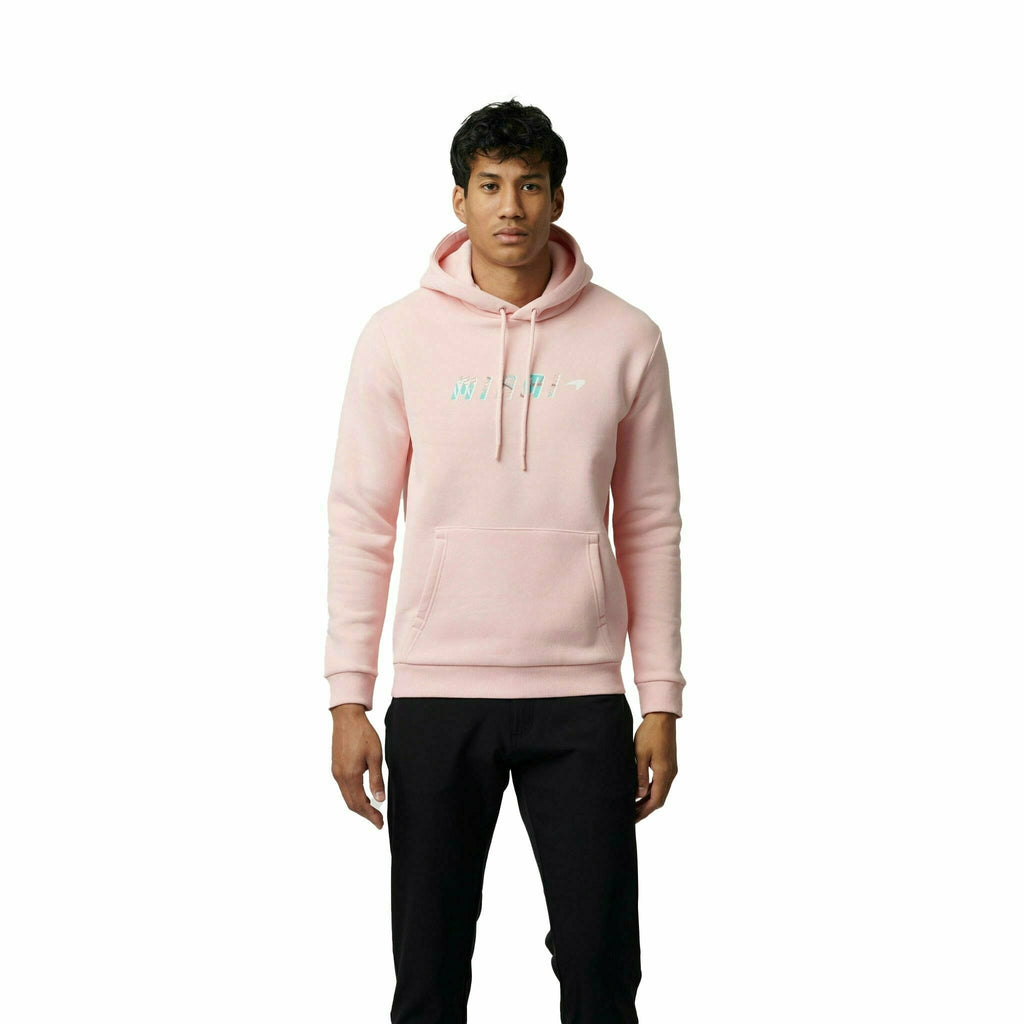 McLaren F1 Men's Miami Palm Graphic Hoodie -Black/Aqua Sky/Crystal Rose Hoodies Black