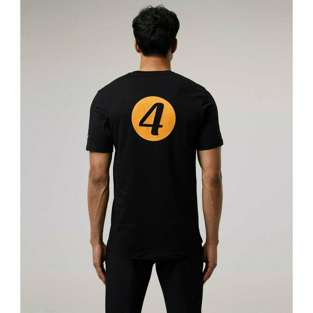 McLaren F1 Special Edition Monaco GP Men's Lando Norris #4 Driver T-Shirt - Black/Blue/Orange T-shirts Gray