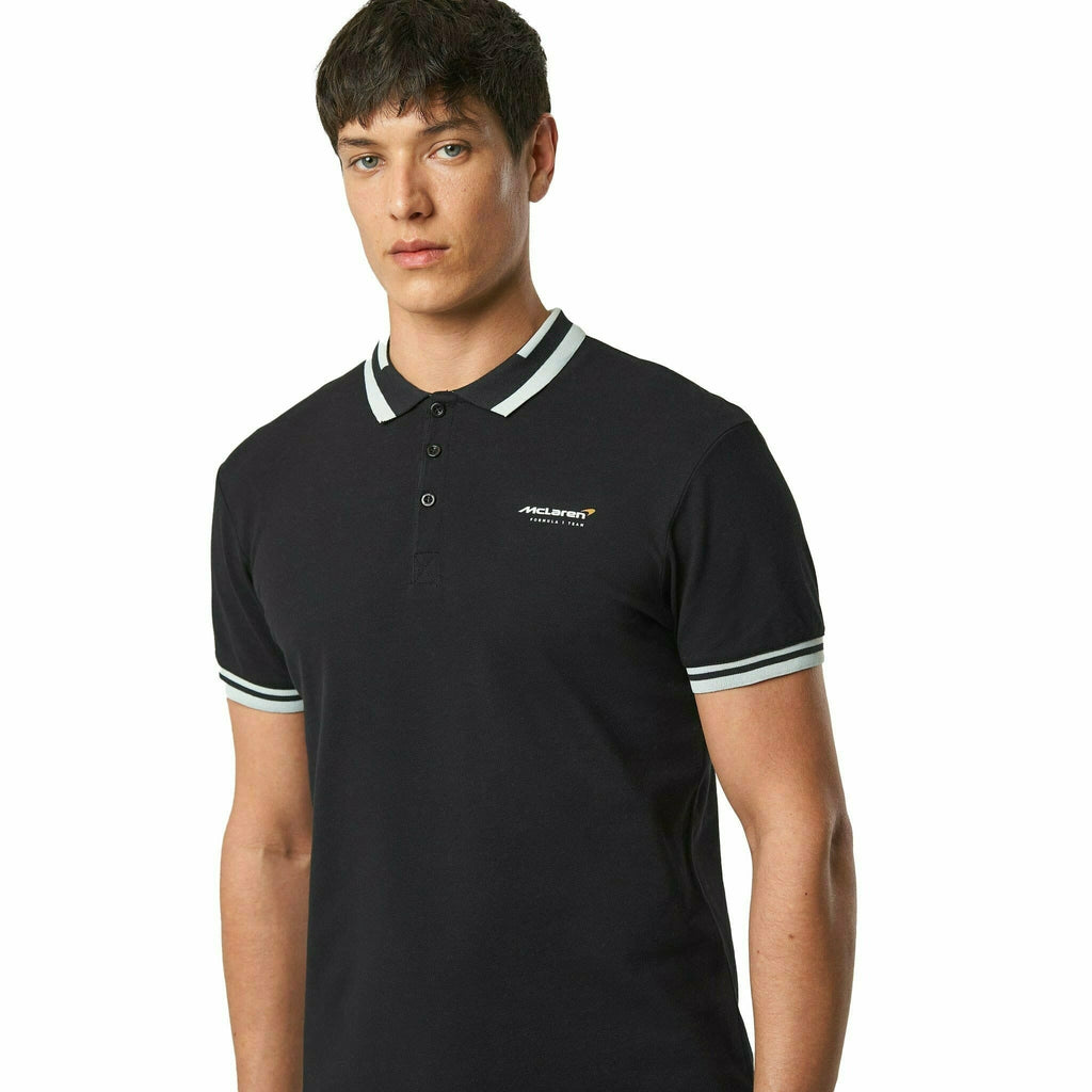 McLaren F1 Special Edition Monaco GP Men's Polo Shirt - Black/Blue Polos Dark Slate Gray