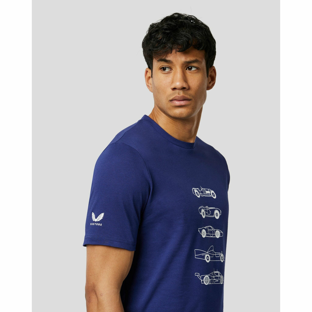 Le Mans 24 Hours Men's Vintage Car Shirt - Navy/White T-shirts Midnight Blue