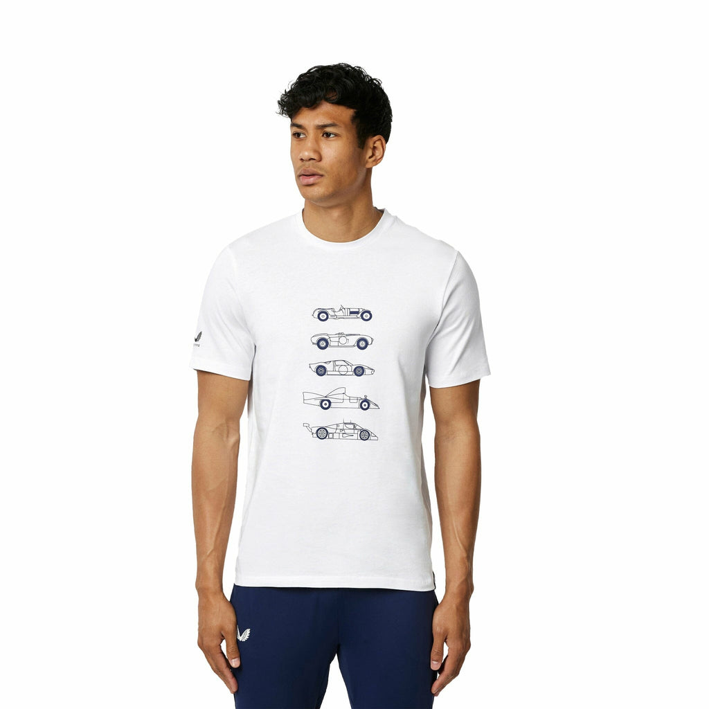 Le Mans 24 Hours Men's Vintage Car Shirt - Navy/White T-shirts Dark Slate Gray