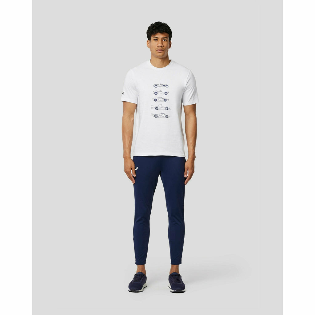 Le Mans 24 Hours Men's Vintage Car Shirt - Navy/White T-shirts Light Gray