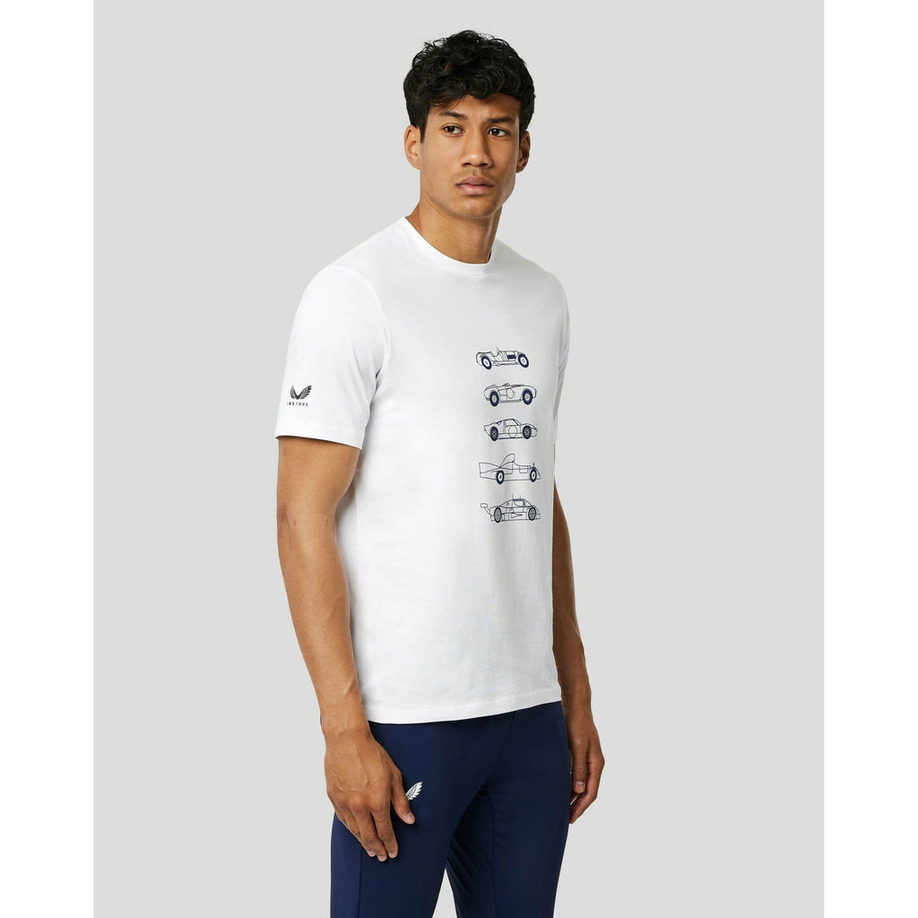 Le Mans 24 Hours Men's Vintage Car Shirt - Navy/White T-shirts Light Gray