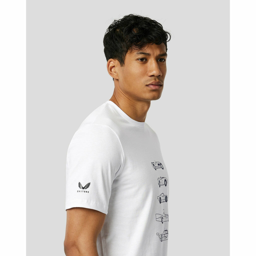Le Mans 24 Hours Men's Vintage Car Shirt - Navy/White T-shirts Light Gray
